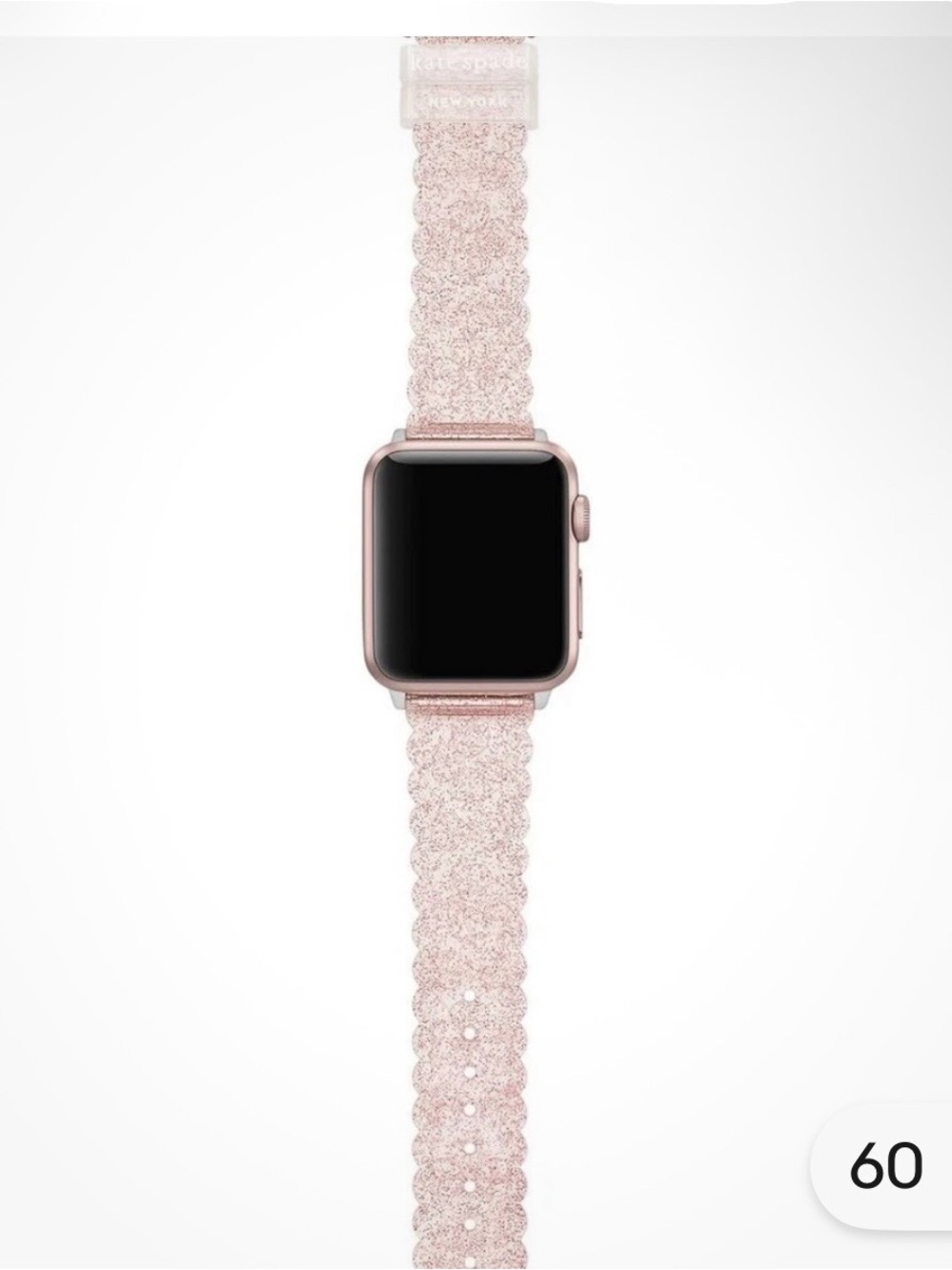 kate spade Rose Glitter Scalloped Apple Watch Band - Picture 3 of 4